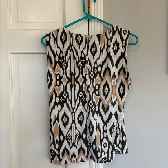 Calvin Klein Black and Brown Patterned Blouse - Picture 2 of 3